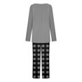 thumbnail image 5 of Aoujea Up to 50% off Ladies Pajamas Sets Plus Size Long Sleeve Pajamas for Women Comfy Fashion And Casual Loose Printed Round Neck Button Up Long Sleeved Pants Pajama Set on Clearance, 5 of 7