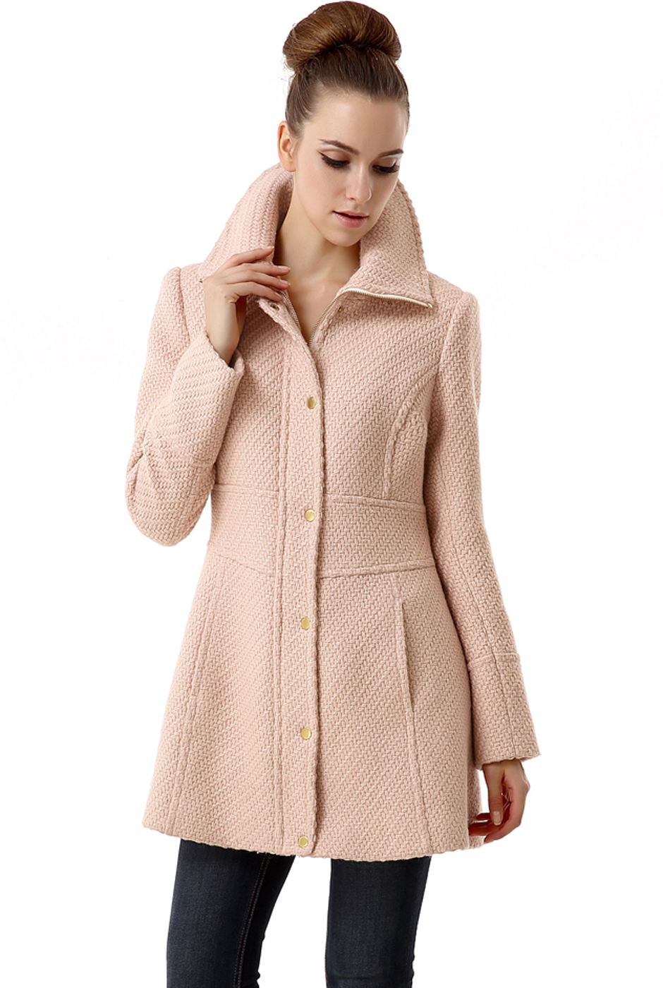 BGSD Womens Wool Blend Walking Coat