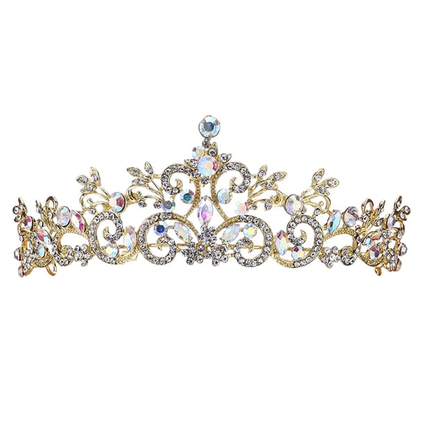 EeaseMX Tocado de corona de lujo para niñas, accesorio para el pelo con diamantes de imitación
