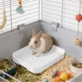thumbnail image 5 of Large Rabbit Litter Box Trainer, Potty Corner Toilet Pet Pan for Adult Hamster, Ferret, Galesaur, Bunny and Other Small Animals, Easy Clean Cage Litter Tray,White, 5 of 7