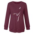 thumbnail image 4 of Camisas Para Mujer Moda Cuello Redondo Camiseta de Manga Larga Otoño Impresión Blusa Tops Sudadera Odeerbi ODB127734, 4 of 4