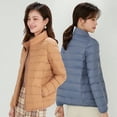 thumbnail image 3 of Abrigo de plumón para mujer, chaqueta ligera con cuello levantado, talla grande, ligera, a la moda, plumón de pato blanco, chaqueta para mujer, 3 of 5