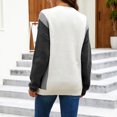 thumbnail image 4 of Vedolay Womens Tops Womens 2023 Lantern Long Sleeve Crewneck Sweater Casual Solid Color Pullover Tops,Gray S, 4 of 5