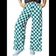 thumbnail image 1 of Pantalones Casuales A Cuadros para Mujer, Cintura Elástica, Cómodos, Holgados, de Pierna y con Bolsillos Verde Pavo Real L, 1 of 7
