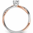 thumbnail image 2 of 14K Two-Tone White & Rose Gold Diamond Semi-Mount Engagement Ring (Size 7) Made In India -Jewelry By Sweet Pea, 2 of 10