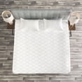 thumbnail image 3 of Ambesonne Geometric Quilted Bedspread Set 3 Pcs, Modern Dotted Squares, King Size, Grey White, 3 of 3