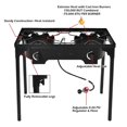 thumbnail image 2 of Double Burner Gas Propane Cooker Outdoor Stove Stand BBQ Grill Black Metal, 2 of 10