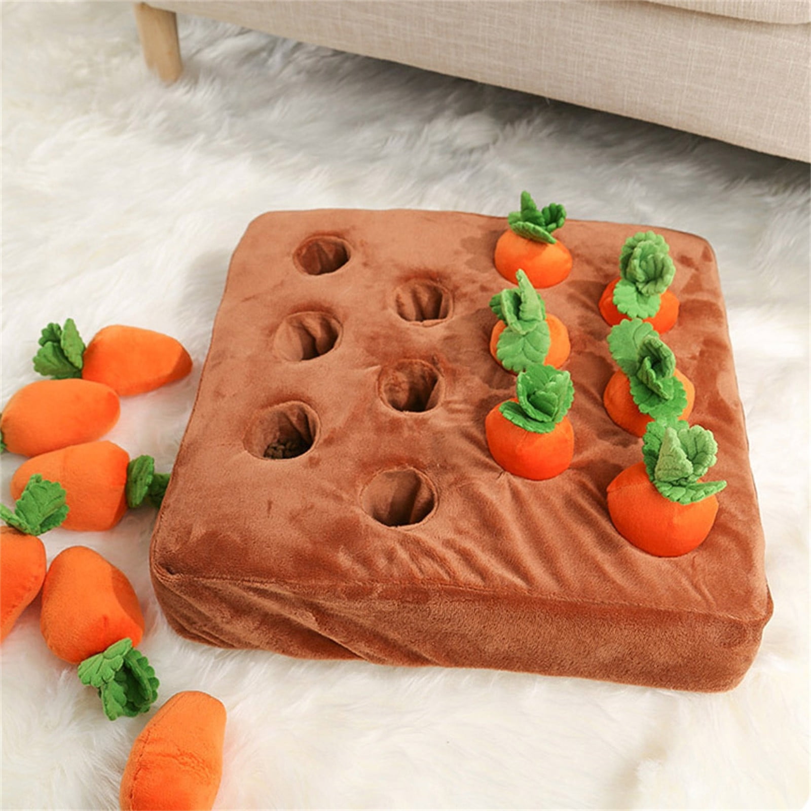 Hide and Seek Dog toy interactive Puzzle toys for Dogs Plush interactive toy Figures Treat Puzzle Dog Enrichment toy Brown one Pack