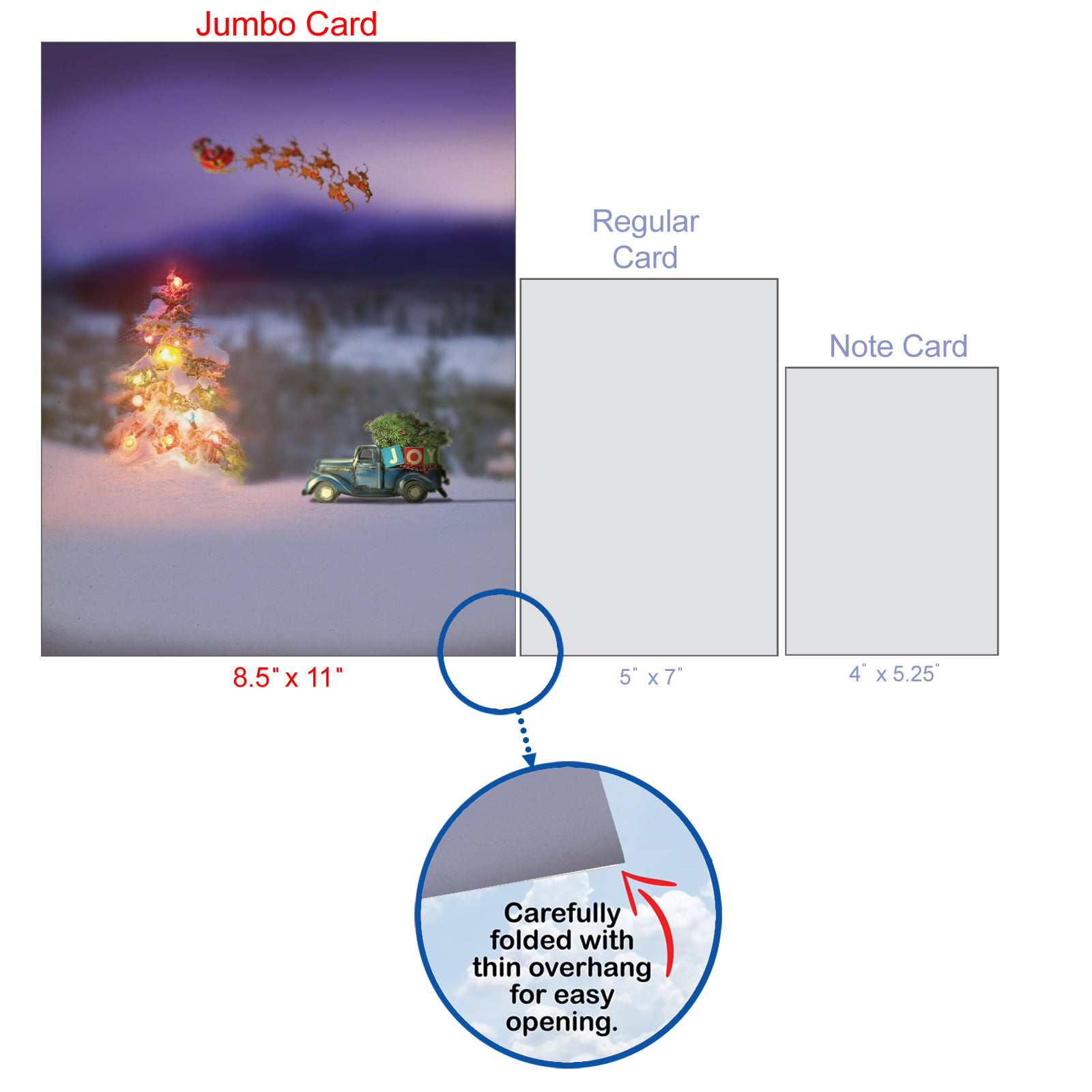 1 Big Christmas Card (8.5 x 11 Inch) - Toy Trucks 'N Trees Christmas Card  J6689CXSG