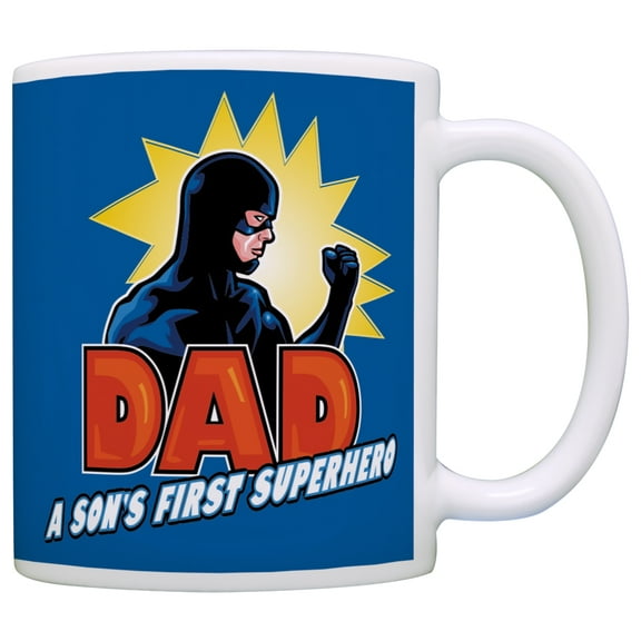 ThisWear Fathers Day Mug for Dad a Son's First Superhero Gamer Dad Mug Coffee Mug Blue