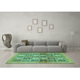 thumbnail image 3 of Ahgly Company Machine Washable Indoor Rectangle Abstract Turquoise Blue Modern Area Rugs, 4' x 6', 3 of 4