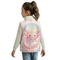 thumbnail image 3 of Pzuqiu Axolotl Kids Sleeveless Vests 4T Personalized Breathable Warm Soft Outerwear Jacket with Pockets Full Zip Fleece Fall Outfits Fashion Clothing Wind Proof for Girls, 3 of 7