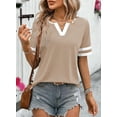 thumbnail image 5 of Eytino T Shirts for Women Color Block Tops Short Sleeve V Neck T Shirts Summer Casual Tees, 5 of 8