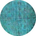 thumbnail image 1 of Ahgly Company Indoor Round Oriental Light Blue Industrial Area Rugs, 8' Round, 1 of 4