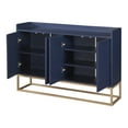 thumbnail image 3 of 47" Modern Storage Cabinet, Console Table Sideboard Buffet Cabinet with 4 Doors & Gold Metal Base, Entryway Cupboard Furniture, Laundry Room Cabinet for Living Room, Dining Room, Kitchen, Navy, 3 of 9