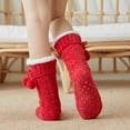 thumbnail image 5 of Lilgiuy Women Slipper Fuzzy Socks Winter Thick Warm Cozy Soft Fleece Non Slip Indoor Socks Christmas Gifts for Her Red, 5 of 5