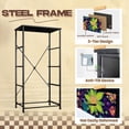 thumbnail image 4 of 4 Drawer Vertical Storage Dresser Colorful floral Bright summer backdrop Flowers with Wood Top Fabric Pull Drawers, 4 of 8