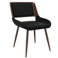 thumbnail image 1 of Chaise à Similicuir Milieu du siècle moderne en Similicuir et Bois - Similicuir Noir et Noyer, 1 of 7