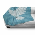 thumbnail image 3 of Faith Soft Flannel Fleece Throw Blanket, Flying Pigeon Symbolizing Love and Peace Burst Effect, Cozy Plush for Indoor and Outdoor Use, 70" x 90", Sea Blue Sky Blue, by Ambesonne, 3 of 6