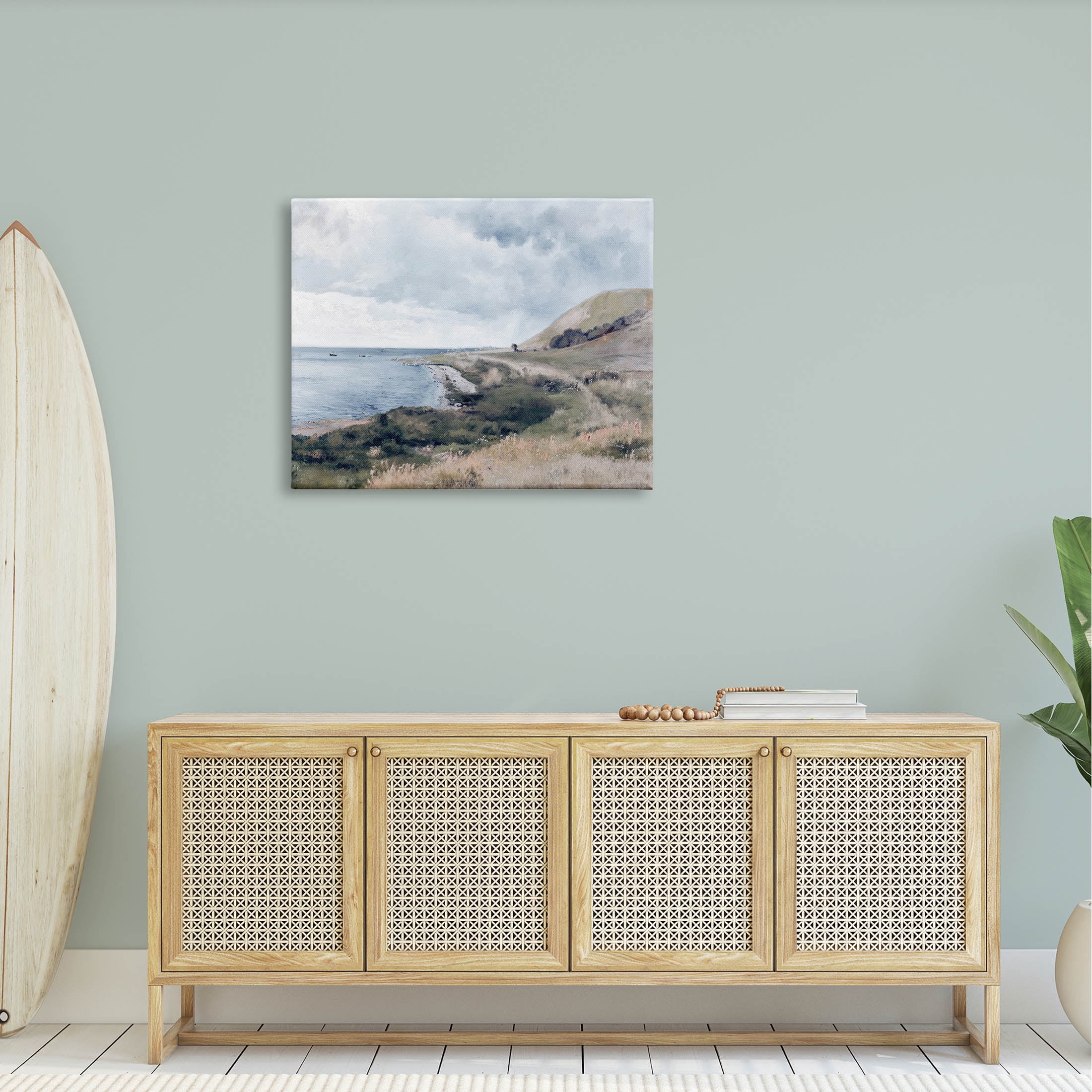 Seaside Cliffs Ocean Scenery Landscape Graphic Art Gallery Wrapped Canvas Print Wall Art