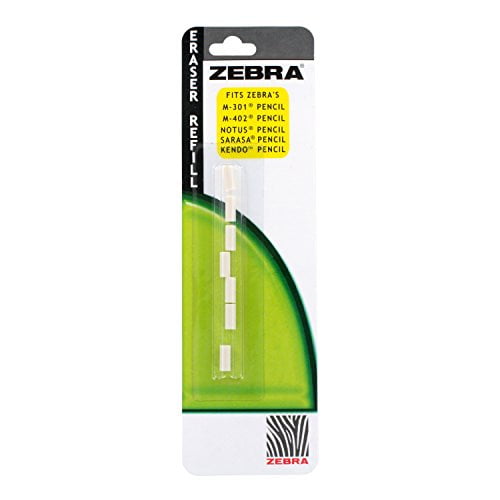 Zebra Pen Zebra Eraser Refill, Fits M-301 and M-402 , White, 7 Pack (83211), 2 Packs