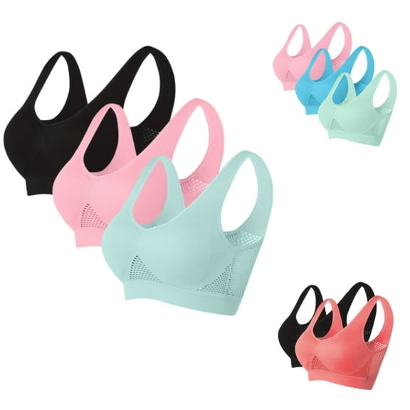 Jwputqe Sports Bras 3Pack for Women,Sports Bra Pack,Quick Drying,Supportive,Solid,Nylon,Multicolor,XL(US:10)