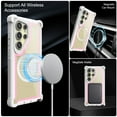 thumbnail image 2 of Dteck for Samsung Galaxy S25 Ultra Case with Screen Protector & Metal Magnetic Wireless Charging MagSafe Ring Sticker, Dual Layer Shockproof TPU Bumper Phone Case for Samsung S25 Ultra,Pink White, 2 of 4