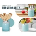 thumbnail image 6 of Comfify Ceramic Utensil Holder Mason Jar Style Countertop Organizer Aqua Blue, 6 of 7