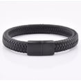 thumbnail image 1 of Pulsera de cuero MADIOLA para Hombre y Mujer Iman Negro, 1 of 7