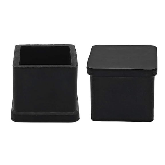 Flyshop Non-slip Rubber Leg Tips Black Square Chair Leg Floor Protectors Furniture Caps Stoppers, 13/16 Inch x 13/16 Inch, 20 x 20 mm, 10pcs