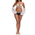 thumbnail image 2 of INSPIRE CHIC Women's Maternity Full Coverage Briefs Plus Size High Waisted Elasticity Invisible Panties S Black, 2 of 4