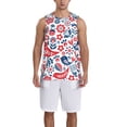 thumbnail image 4 of Easygdp Watercolor Bee Honey Honeycomb Bee Men's Mesh Basketball Jersey Quick Drying Sleeveless Shirts Fitted Muscle Tank Tops Sport Round Neck T-Shirt - Large, 4 of 9