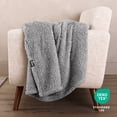 thumbnail image 3 of Bare Home Faux Shearling Blanket - Dual Layer - Fluffy & Soft - Lightweight - Full/Queen, Light Gray, 3 of 7