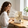 thumbnail image 6 of Thin Card Fan USB Rechargeable Portable Desk Fan LCD Display 6 Speeds Strong Wind Quiet Cooling Fan, Ultra Slim Design Long Battery Fast Charge Compact Use, for Office Home Travel Commuting, 6 of 6