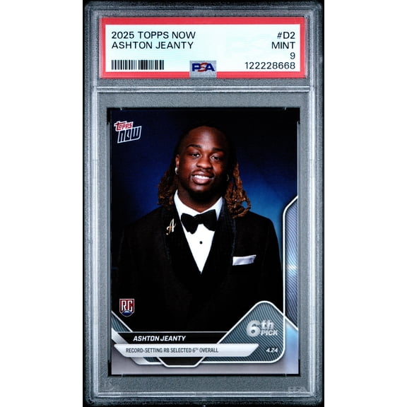 Graded 2025 Topps Now Ashton Jeanty #D2 Rookie RC Football Card PSA 9 Mint
