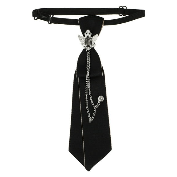 NIAIZEK Lolita Accessories Neck Tie Black Polyester 1Pack for Women in Stylish Events
