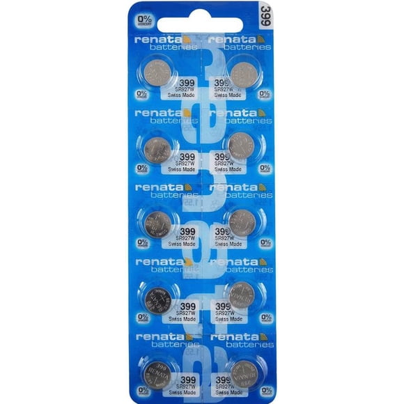 Renata Piles 399 SR927W - Pile de Montre à Oxyde d'Argent 1,55v (10 Unités)