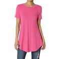 thumbnail image 1 of TheMogan Women's PLUS Basic Crew Neck Round Hem Short Sleeve Draped Jersey Tee, 1 of 6