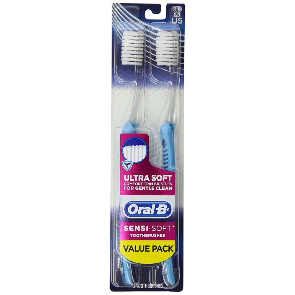OralB SensiSoft Toothbrush Twin Pack, Colors May Vary, Ultra soft