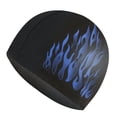 thumbnail image 2 of Cheers Sunscreen Tear-resistant Men Swimming Cap Nylon Cloth Flame Style Ear Protection Swimming Hat Swimming Accessories, 2 of 2