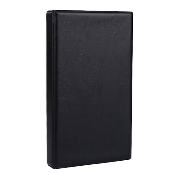 Black Leather Professional Business Card Holder Organizer, 180 Pcs Large Capacity PU Name Credit Cards Booklet, Durable Credit Card ID Case/Holder for Men & Women, 1Pc, Easy to Use(Black,7.1x3.9")