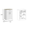 thumbnail image 6 of Newboti Furniture 2 Piece Kitchen Set, Kitchen Island & Pantry Cabinet, White /Walnut /Light Oak 43502, 6 of 7