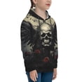 thumbnail image 3 of Fotbe Vintage Winged Rose Skull Pattern Youth Pullover Hooded Sweatshirt, Boys Hoodie, Kangaroo Pocket Hoodie for Kids Girls -Small, 3 of 6