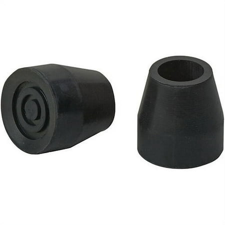 Duro Med DMI Walker and Cane Tips with Metal Inserts, ¾ Inch, Black, 2 Count