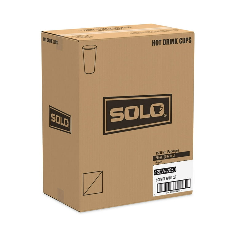 Single-Sided Poly Paper Hot Cups, 20 oz, White, 600/Carton Single-Sided Poly Paper Hot Cups, 20 oz, White, 600/Carton