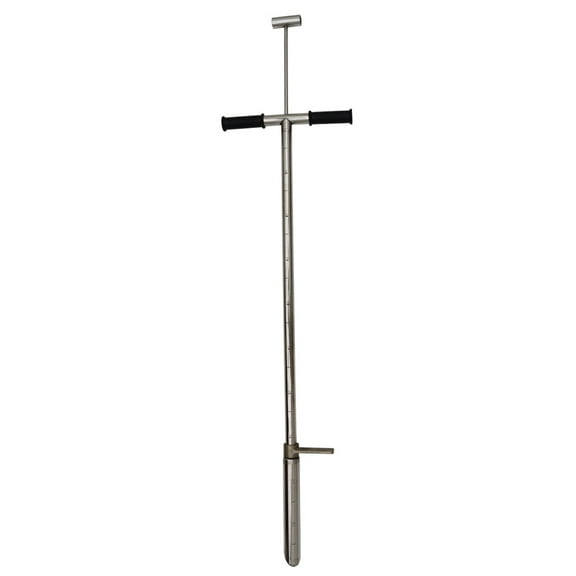 INTBUYING Soil Sampler Probe Stainless steel Soil Sampling Testing Tools with Foot Step & Rubber Handle 1.5inch Diameter