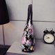 thumbnail image 5 of Bolsa Precioso bolso de lona con estampado de flores para mujer, bolso portátil para el almuerzo (negro) JShteea Para Estrenar, 5 of 6