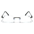 thumbnail image 2 of Men BIFOCAL Rimless Metal Reading Glasses with Anti-Blue UV Coating - Modern Fashion Clear Lens Reader +1.75, 2 of 2