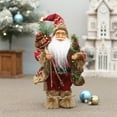 thumbnail image 6 of ​12 Inch Standing Santa Claus Decoration with Gift Bag - Realistic 30cm Tabletop Figurine for Christmas Home, Mantel & Party Scene Decor​​ red, 6 of 7