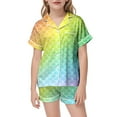 thumbnail image 3 of WOYY Girls Outfit Set Gradient Scales Print Short Sleeve Top Shorts Sleepwear, Sizes 6-7, 3 of 3
